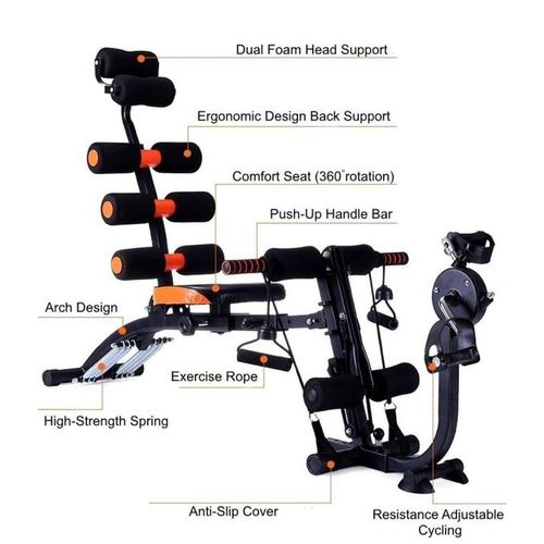 ABS Fitness Machine with pedals Seven Pack Unique Exercise Bench