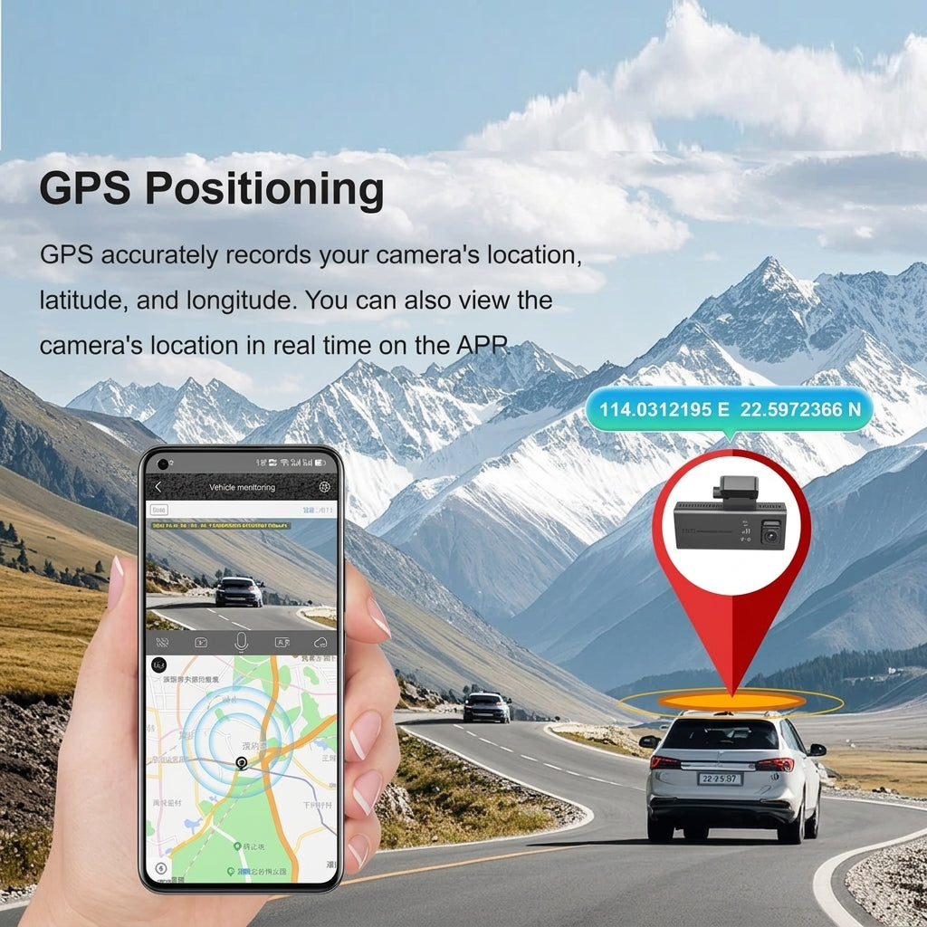 Dash Cam Front and Rear 4K+1080P, Built-in Wi-Fi
