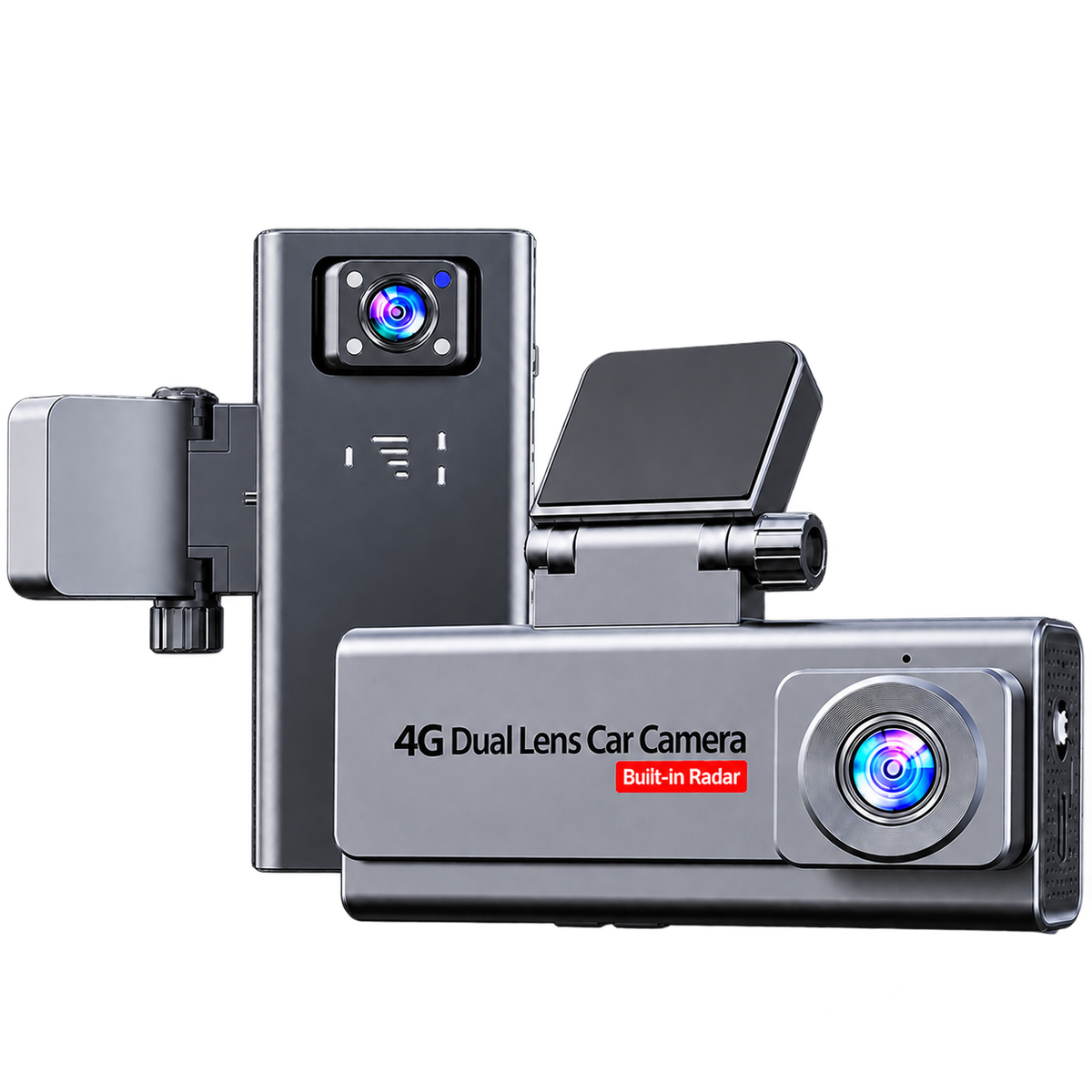 Dash Cam Front and Rear 4K+1080P, Built-in Wi-Fi