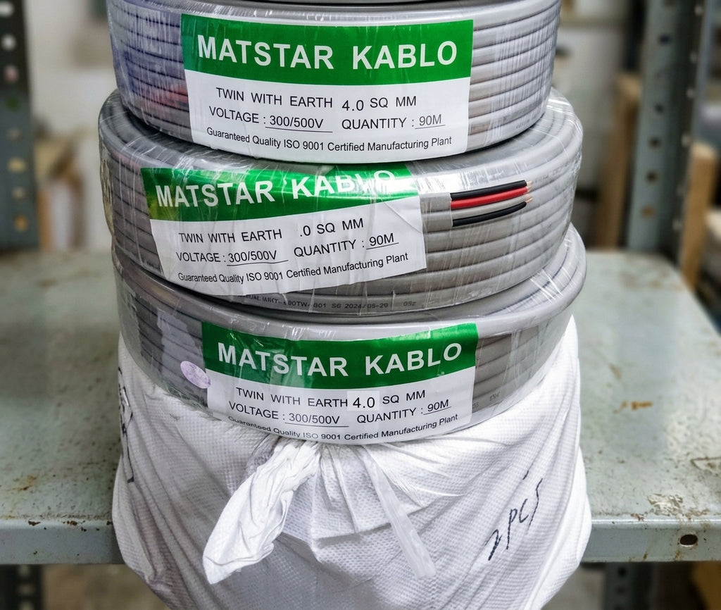 Matstar Twin With Earth Electrical Wire 90Mtrs Roll 4.0MM