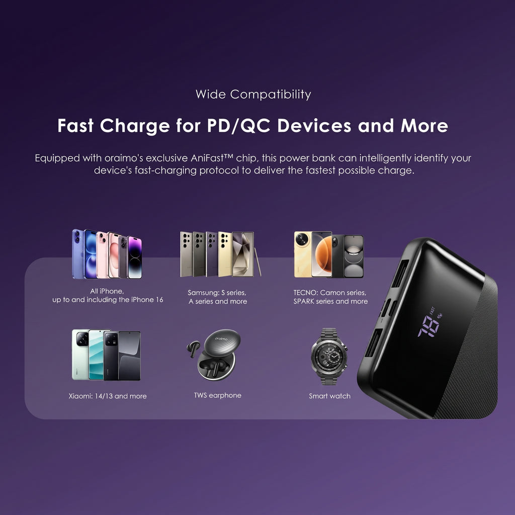 Oraimo OPB-7100Q 10000mAh 22.5W Fast Charging Power Bank